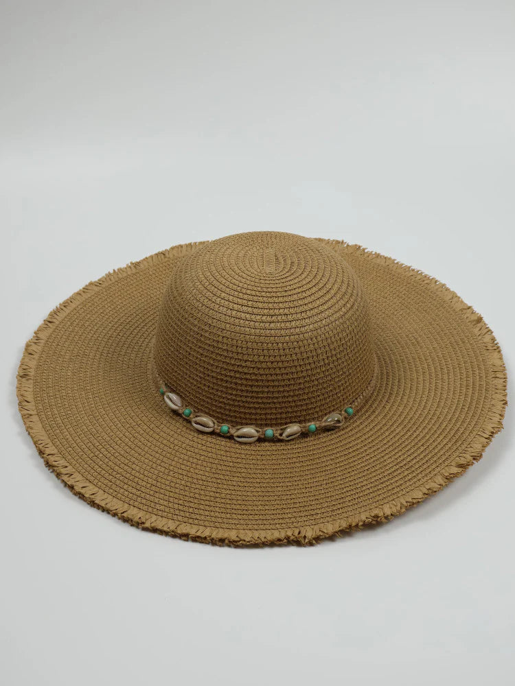 Cowrie Shell Sun Hat - Seychelles - Natural