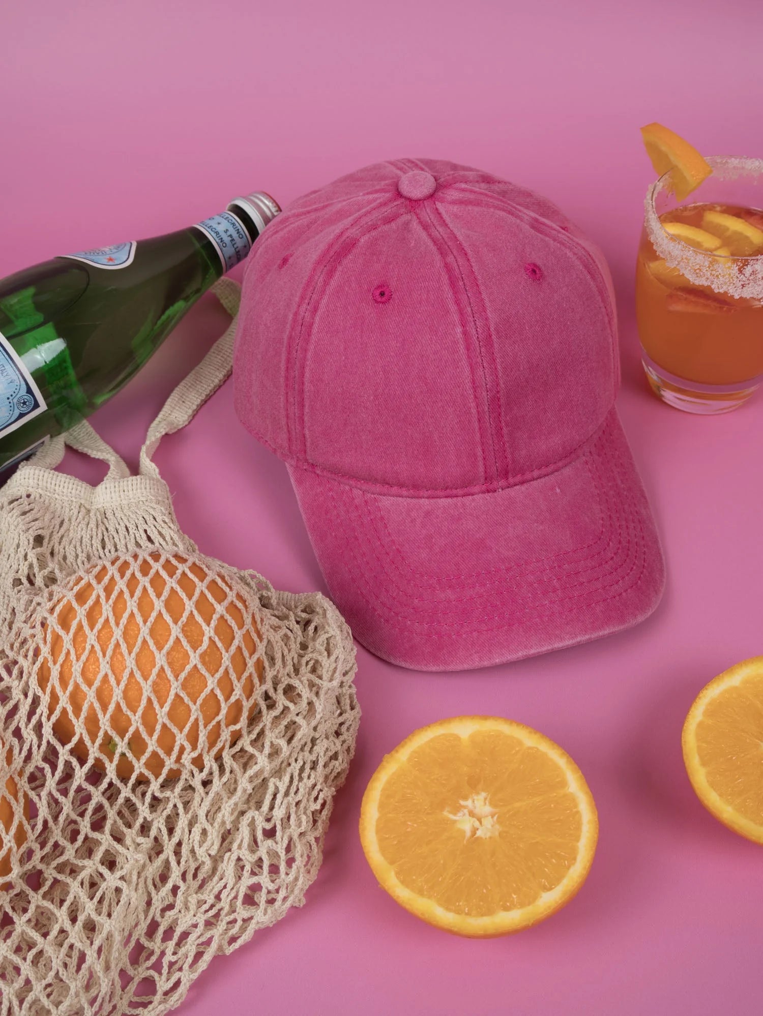 Vintage Washed Cap - 100% Cotton - Byron Bay - Strawberry Pink