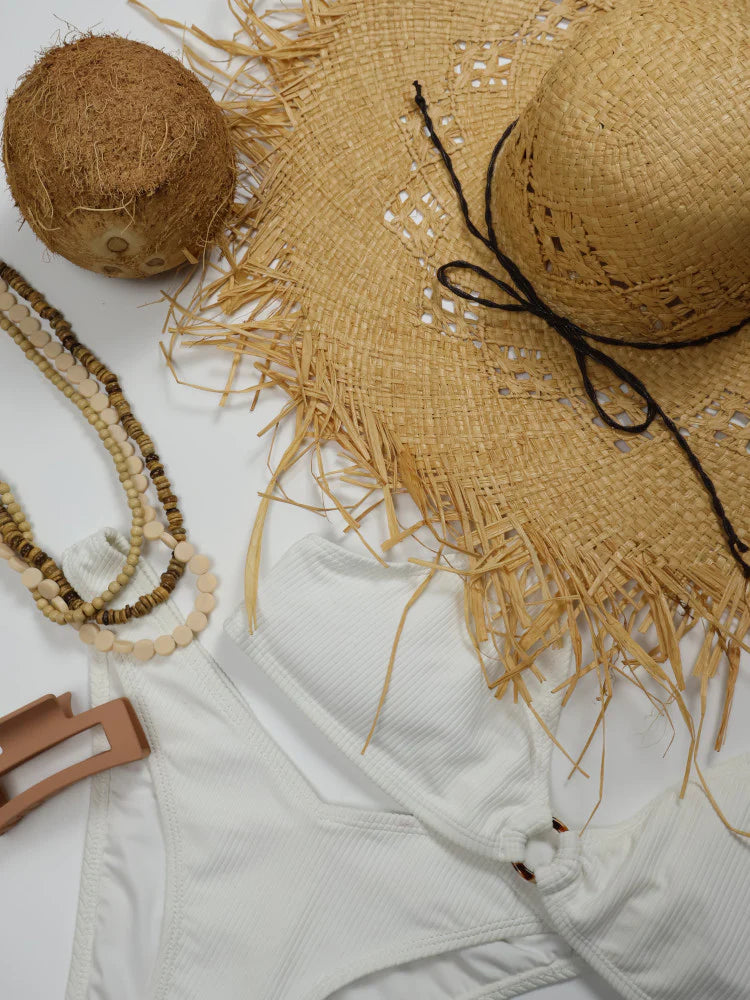 Frayed Raffia Sun Hat - Barbados - Natural