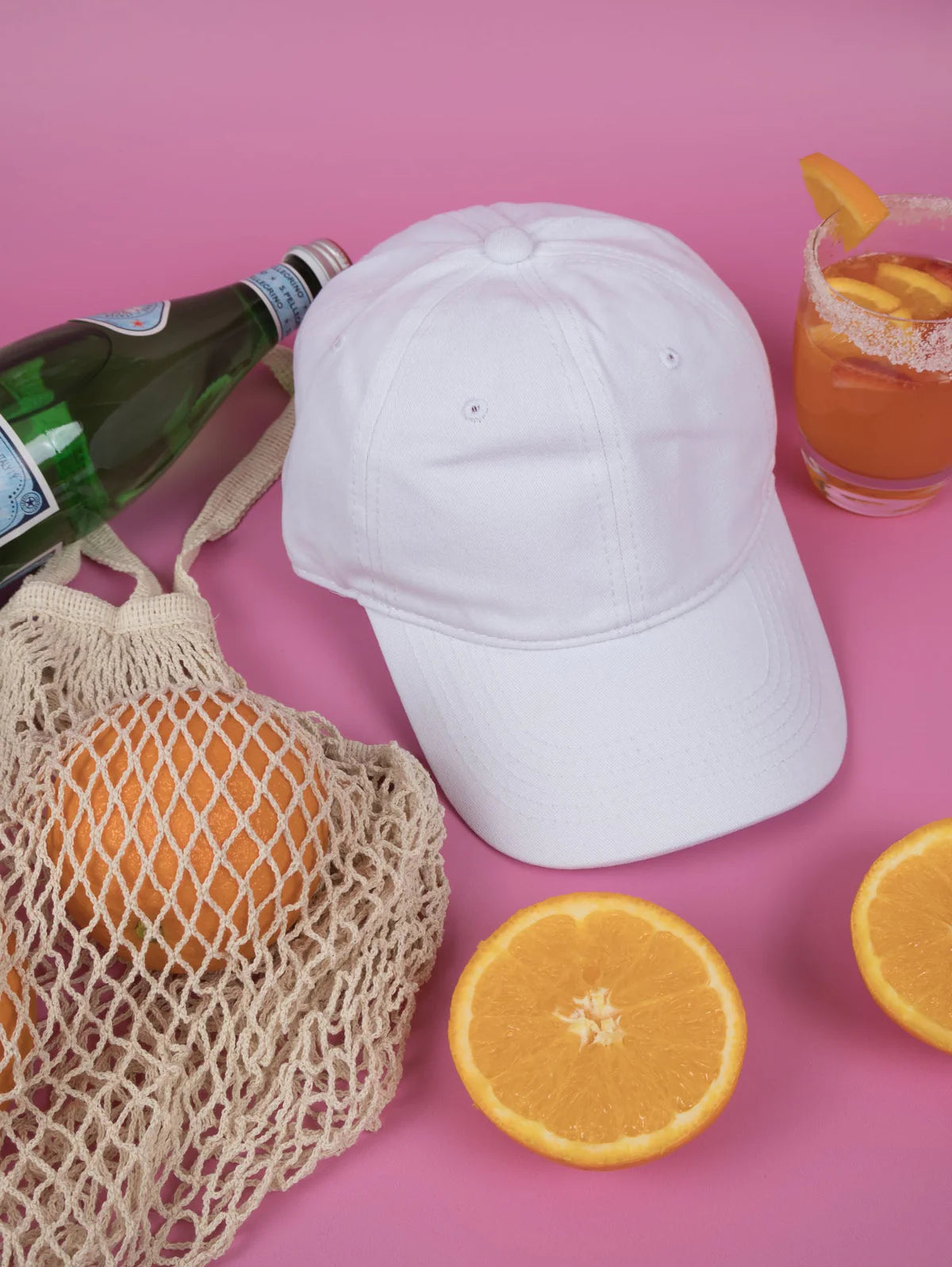 Vintage Washed Cap - 100% Cotton - Byron Bay - White