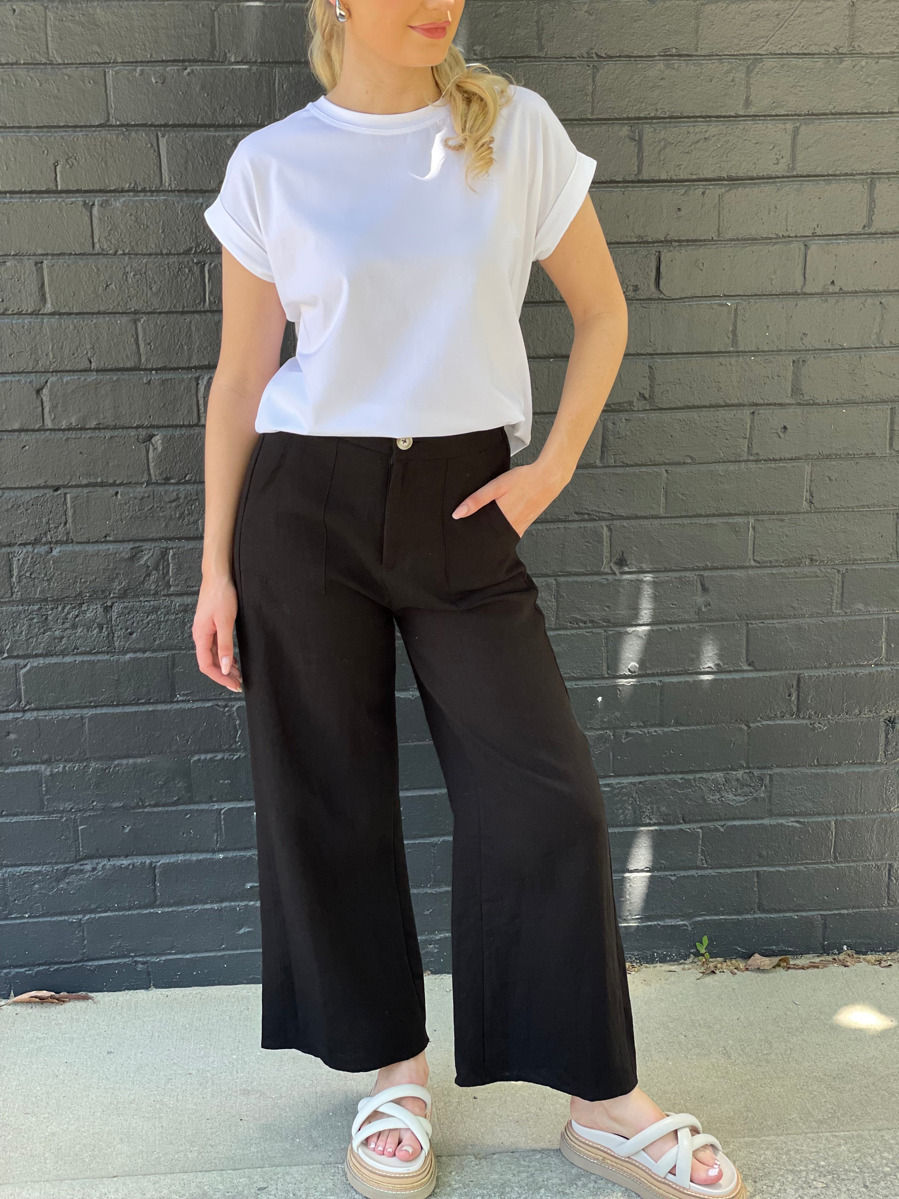 Black Linen Pant