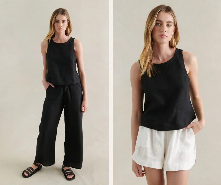 Black Linen Top