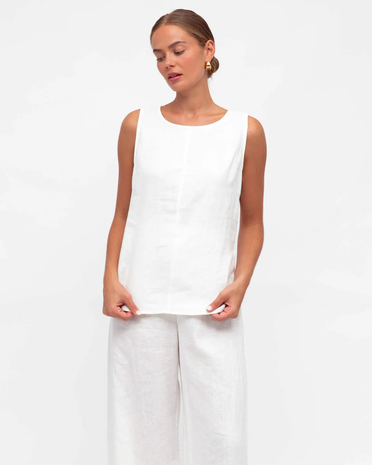 White Linen Top