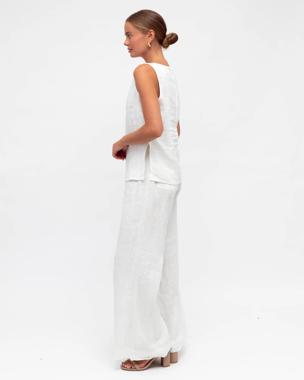 White Linen Top